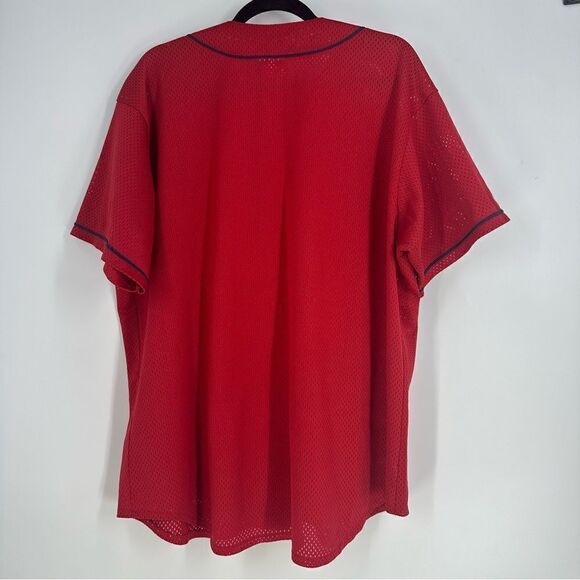 ST. LOUIS CARDINALS MLB Vintage Diamond Majestic Mesh Button Jersey Size XXL - Picture 5 of 7